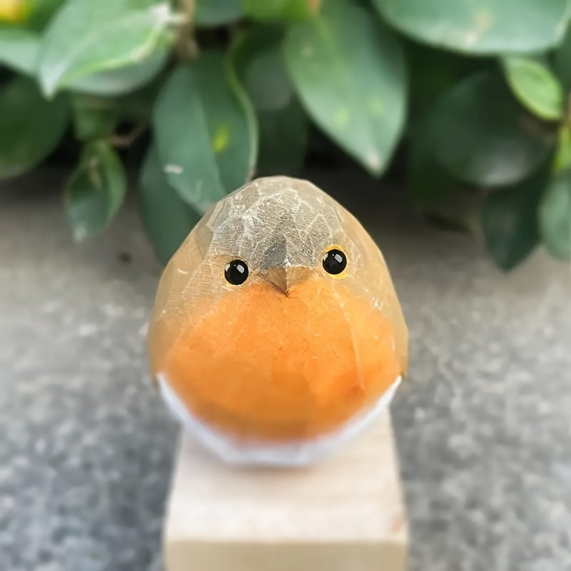 WoodRobin Sculptuur – Handgemaakte Houten Roodborst voor Plankdecoratie & Cadeau