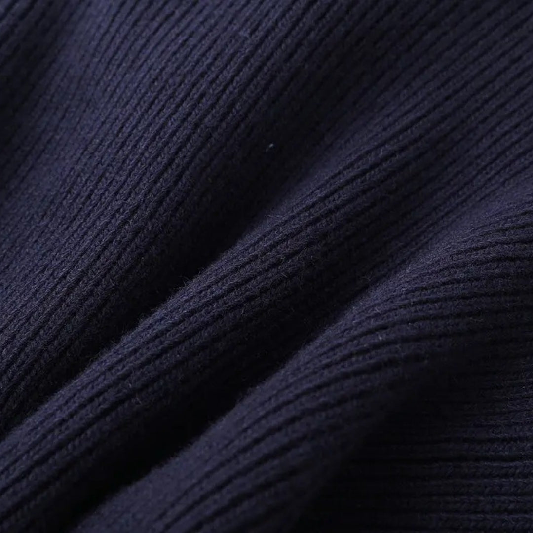 Dames Gebreide Cardigan met Denim Accenten | Elegante Contrast en Moderne Stijl