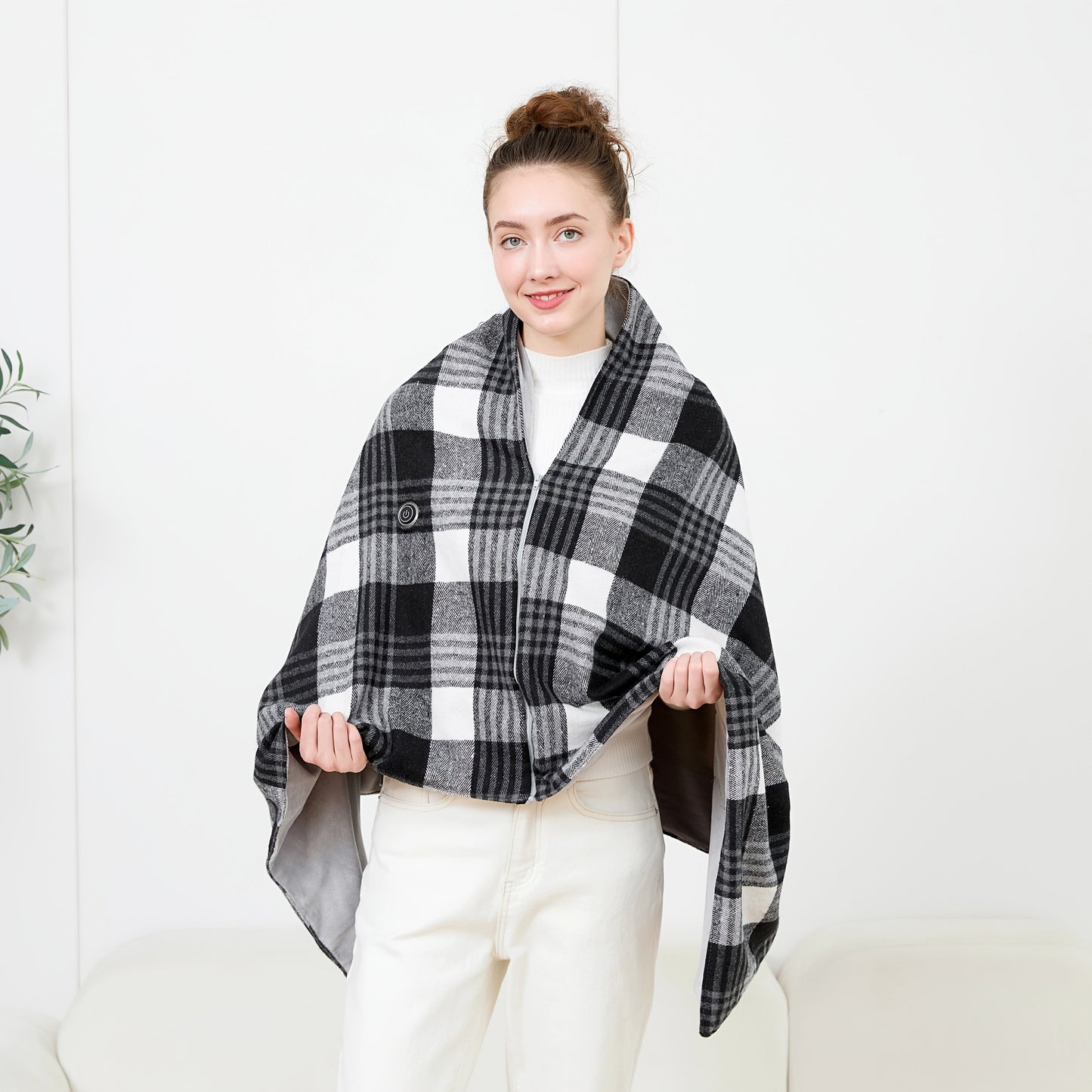 Manta eléctrica USB, manta calentada portátil, bufanda cálida para viajes y oficina