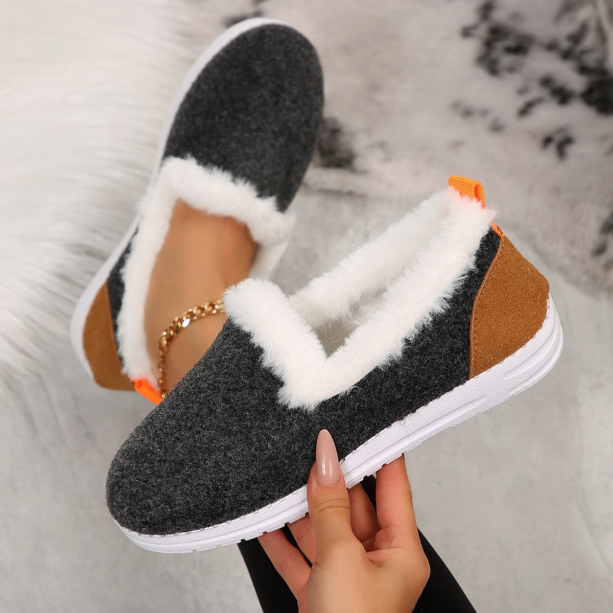 Dames Winter Loafers | Pluche Comfort Schoenen voor Koude Dagen