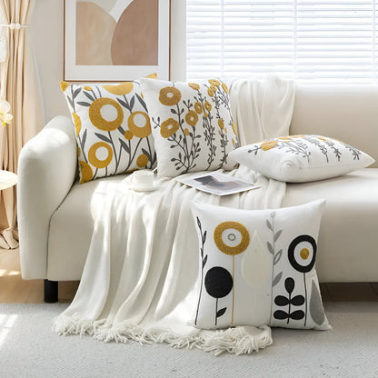 Bloemige Essentie Geborduurde Kussenhoes