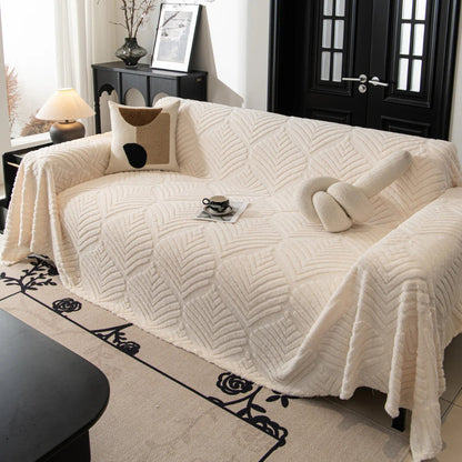 Haringbone Blad Ontwerp Fleece Bankhoes