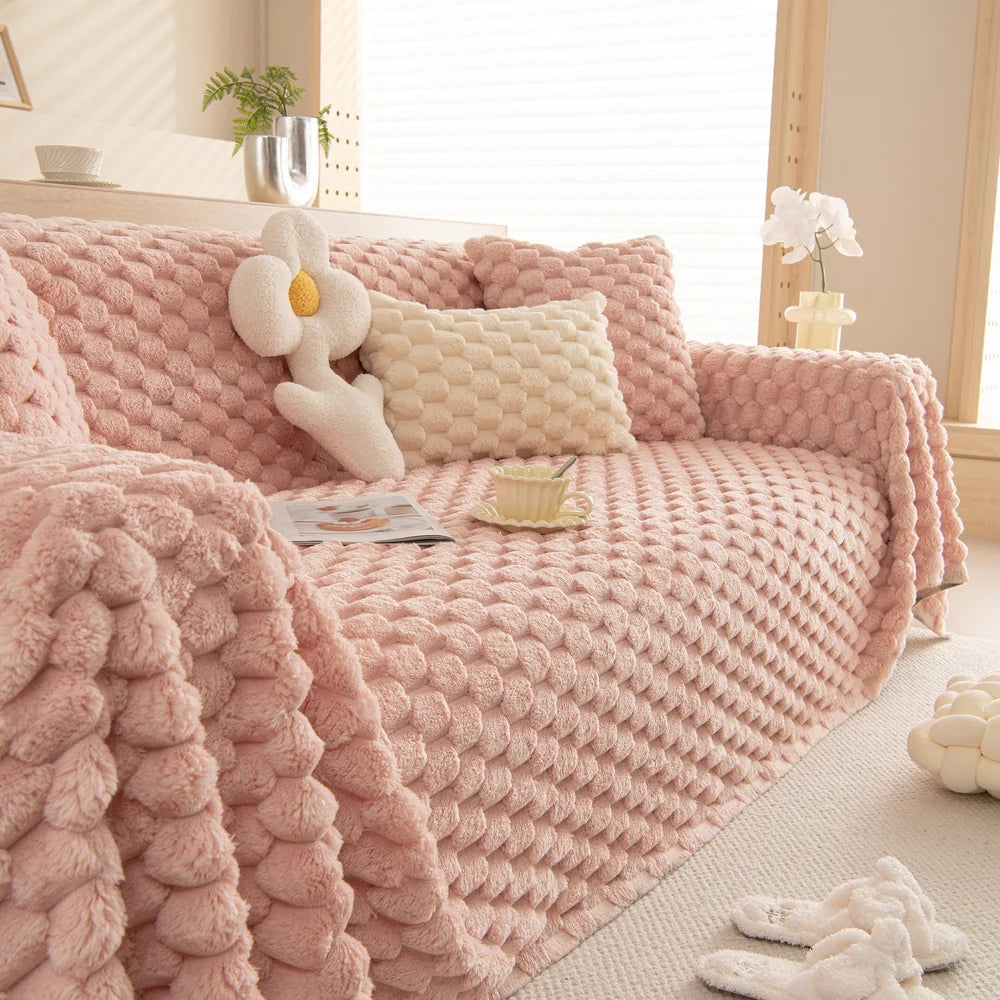 Lined Rabbit Faux Sofa Cover