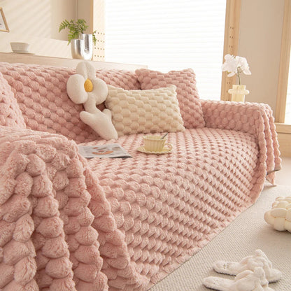 Lined Rabbit Faux Sofa Cover