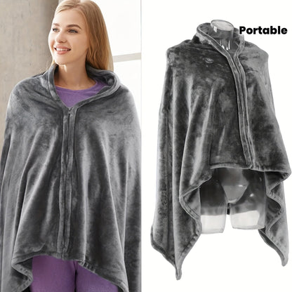 Electric Blanket USB Powered Heated Throw - 3 Heat Settings, Soft Flannel