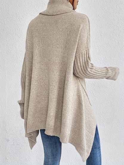Dames Roll Neck Trui | Oversized Pasvorm met Moderne Hoge Kraag