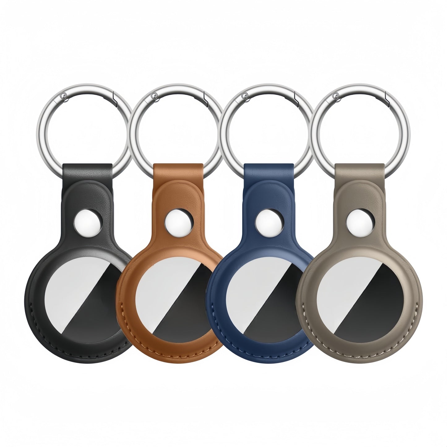 TagGuard AirTag Sleutelhanger Set – 4-delige PU Lederen Bescherming voor Sleutels, Koffers & Huisdieren