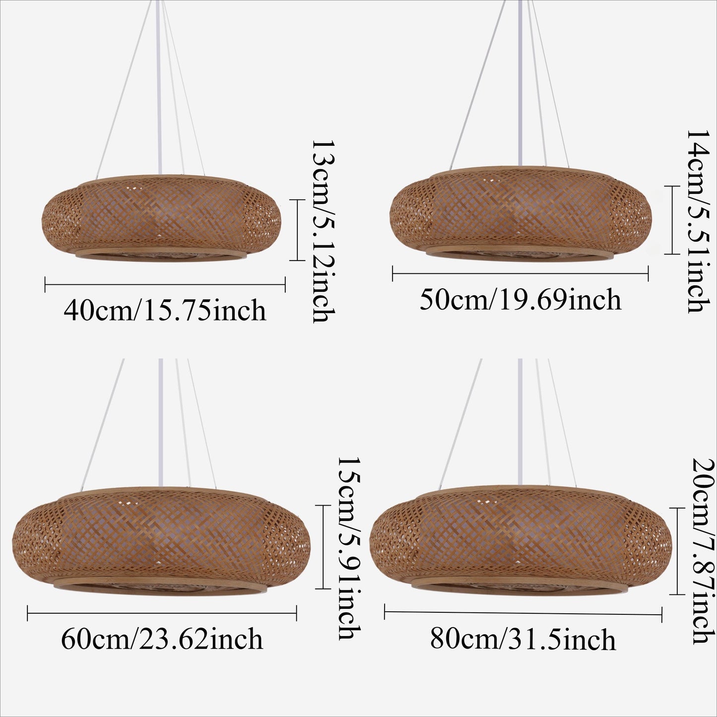 Japanse Stijl Bamboe Rieten Plafondlamp – Plafondmontage of Hanglamp