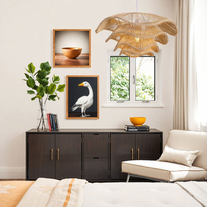 Lampada a soffitto a più strati in canna per decorazione della casa