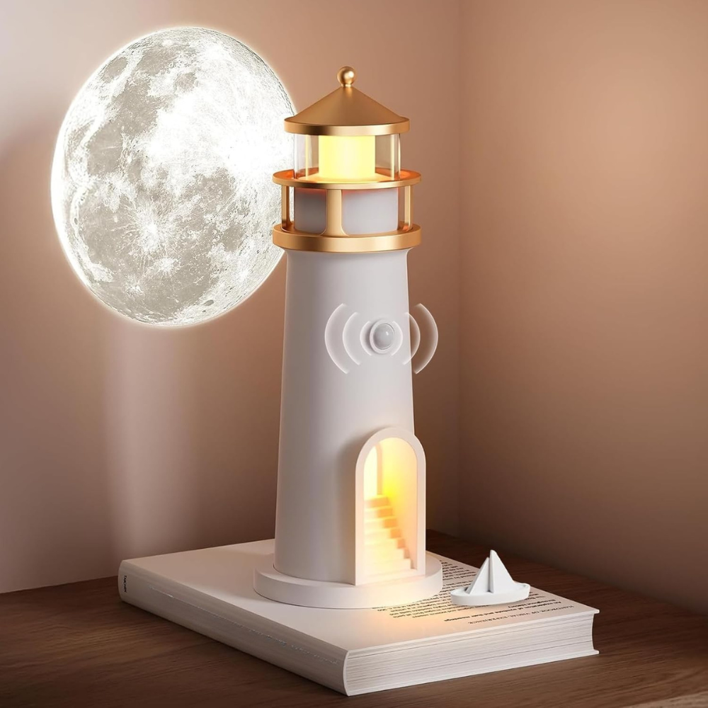 Maanlamp Bedlamp | Decoratieve Vuurtoren Nachtlamp voor Slaapkamer