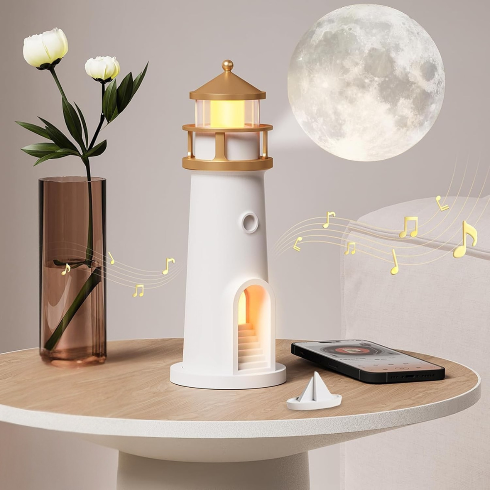 Maanlamp Bedlamp | Decoratieve Vuurtoren Nachtlamp voor Slaapkamer
