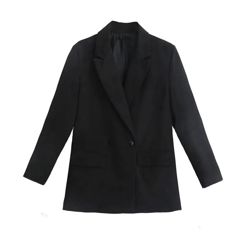 Dames Oversized Blazer Jas | Langlijn Pasvorm met Dubbelgeknoopte Ontwerp