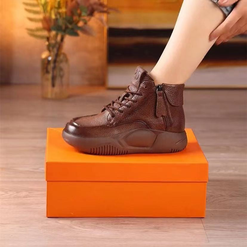 Hoge Dames Boots met Dikke Zool | Trendy Hoge Top Schoenen