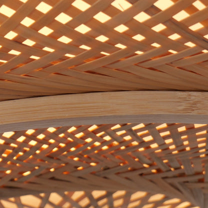 Japanse Stijl Bamboe Rieten Plafondlamp – Plafondmontage of Hanglamp