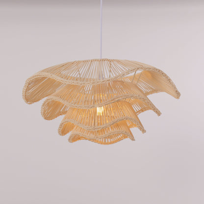 Lampada a soffitto a più strati in canna per decorazione della casa