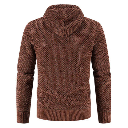 Heren Gebreide Cardigan – Fleece-Voering Rits Winterjack