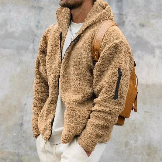 Heren Teddy Fleece Zip-Up Hoodie | Zachte Warmte en Casual Everyday Style