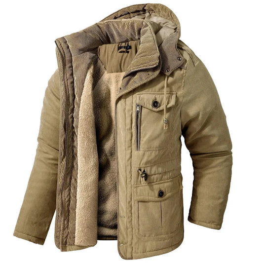 Heren Waterafstotende Jacket | Gevoerde Winterjas met Kap