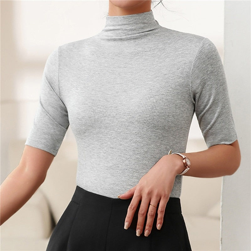 Dames Turtleneck Gebreide Top | Strak Fit en Elegante Hoge Kraag