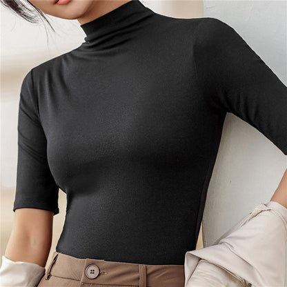 Dames Turtleneck Gebreide Top | Strak Fit en Elegante Hoge Kraag