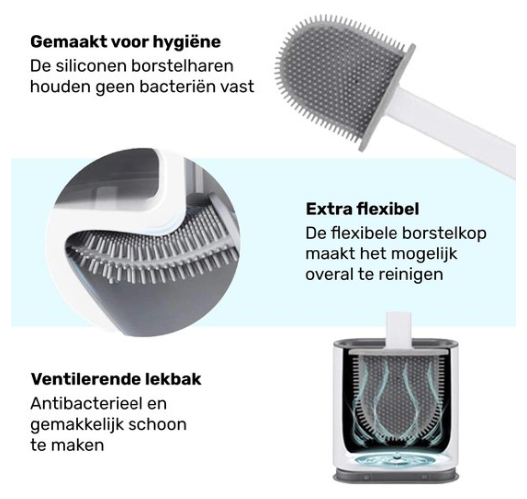 FlexiClean Toiletborstel – Hygienisch Siliconenontwerp ten Eenvoudig Schoonmaken