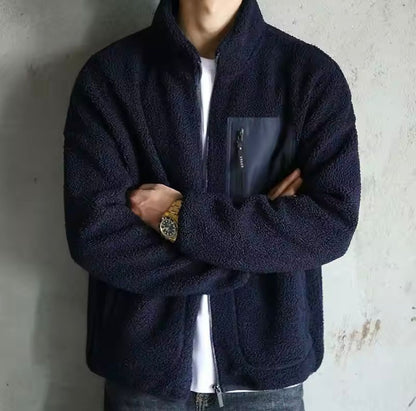 Heren Zip Up Jacket met Hoge Hals en Meerdere Zakjes