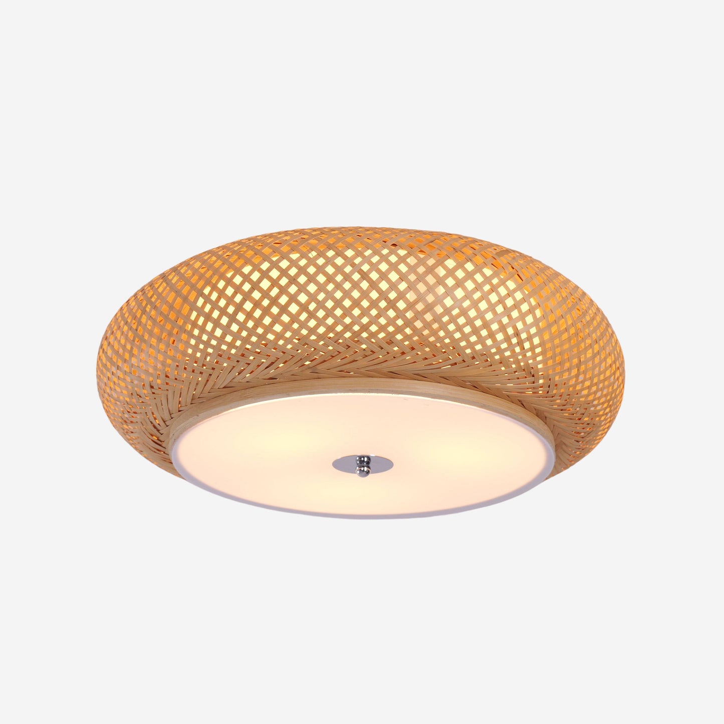 Handgeweven Bamboe Plafondlamp – Zen-Stijl LED Armatuur voor Huishoudelijke Decoratie