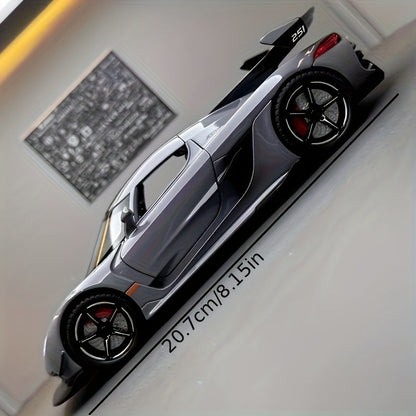 Sportauto schaalmodel 1:22 – grijs met gouden accenten voor verzamelaars en interieurdecoratie