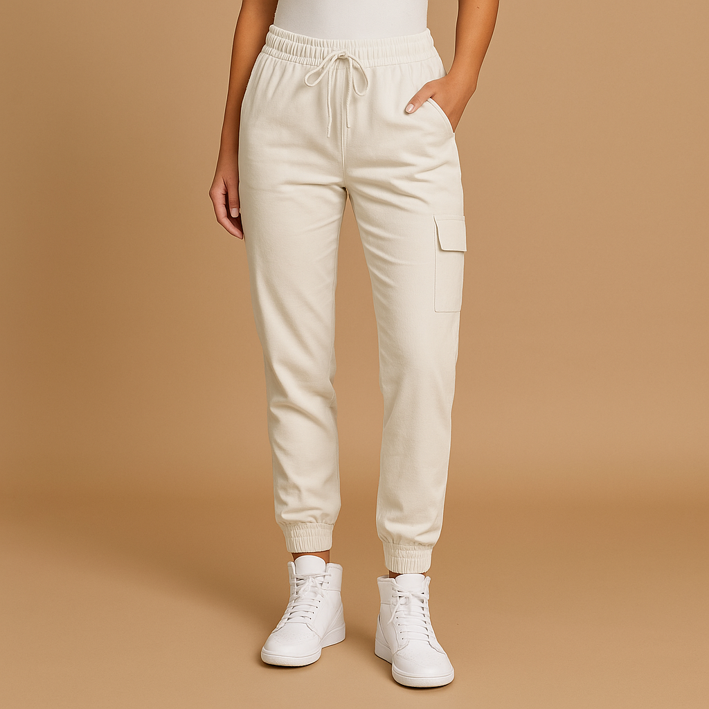 Dames Hoge Taille Slim Cargo Broek