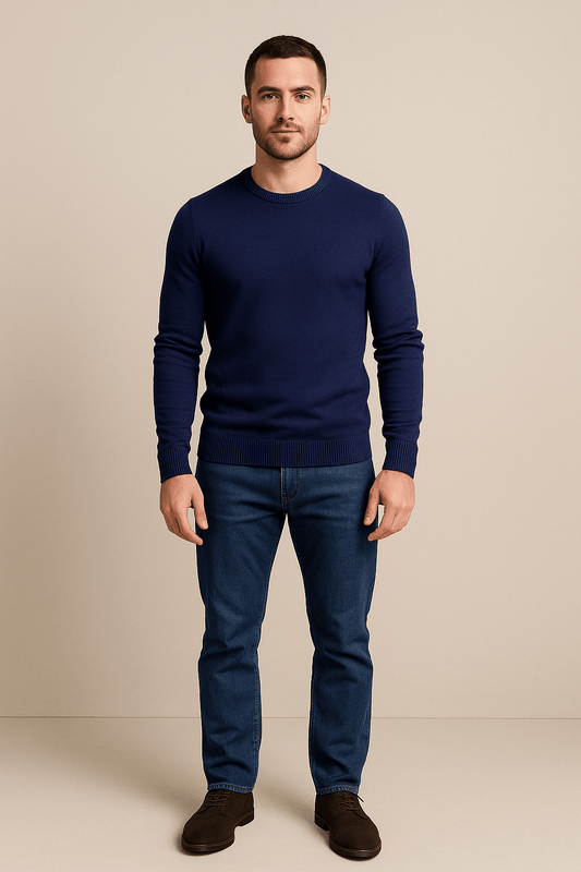 Heren Crew Neck Sweater – Regular Fit Gebreide Pullover