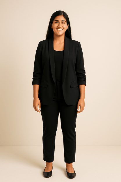 Vrouwen Lichtgewicht Blazer – Opgerolde Mouwen Laagjesstuk