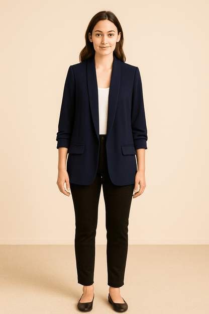 Vrouwen Lichtgewicht Blazer – Opgerolde Mouwen Laagjesstuk
