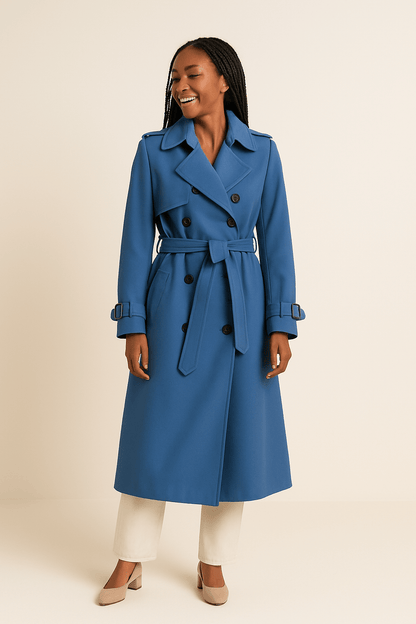 Dames Dubbelzijdige Trenchcoat met Tailleband