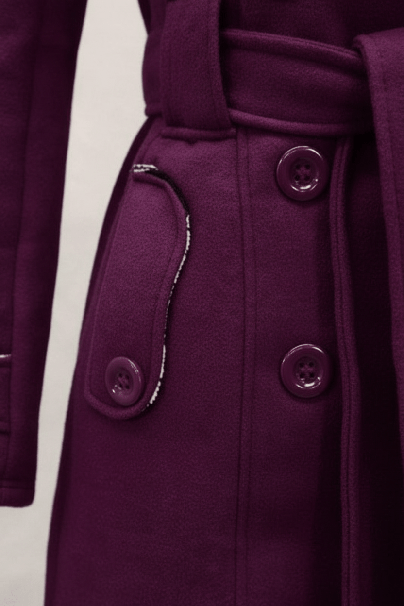 Vrouwen Dubbelzijdige Gevoerde Jas met Ceintuurlijf