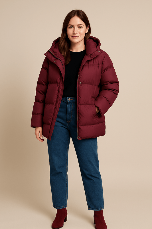 Dames Oversized Gequilted Puffer Jacket met Waterafstotende Capuchon