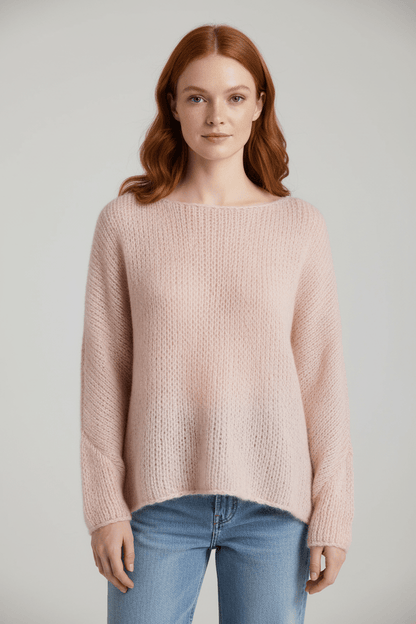 Dames Oversized Gebreide Trui met Off-Shoulder Ontwerp