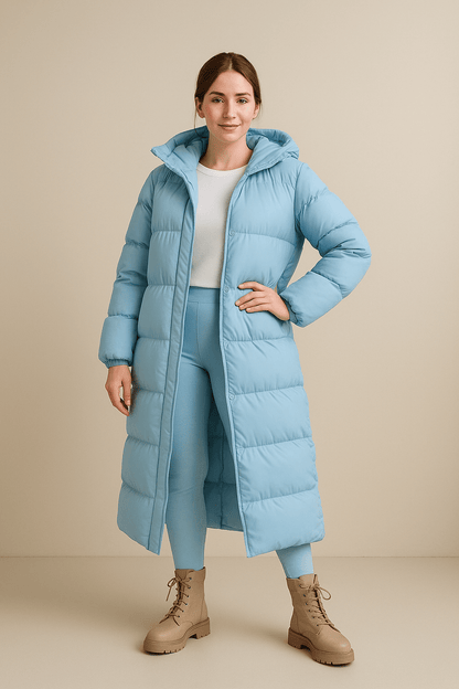 Dames Gequiltte Oversized Pufferjas met Capuchon