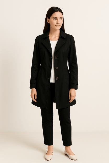 Dames Trenchcoat met Ingesneden Kraag