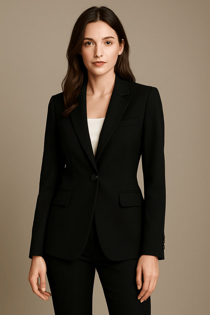 Dames Tailored Blazer – Enkele Knopen Elegante Kantoorjas