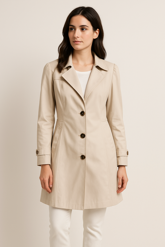 Dames Trenchcoat met Ingesneden Kraag