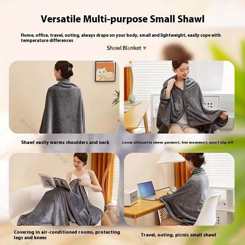 Electric Blanket USB Powered Heated Throw - 3 Heat Settings, Soft Flannel