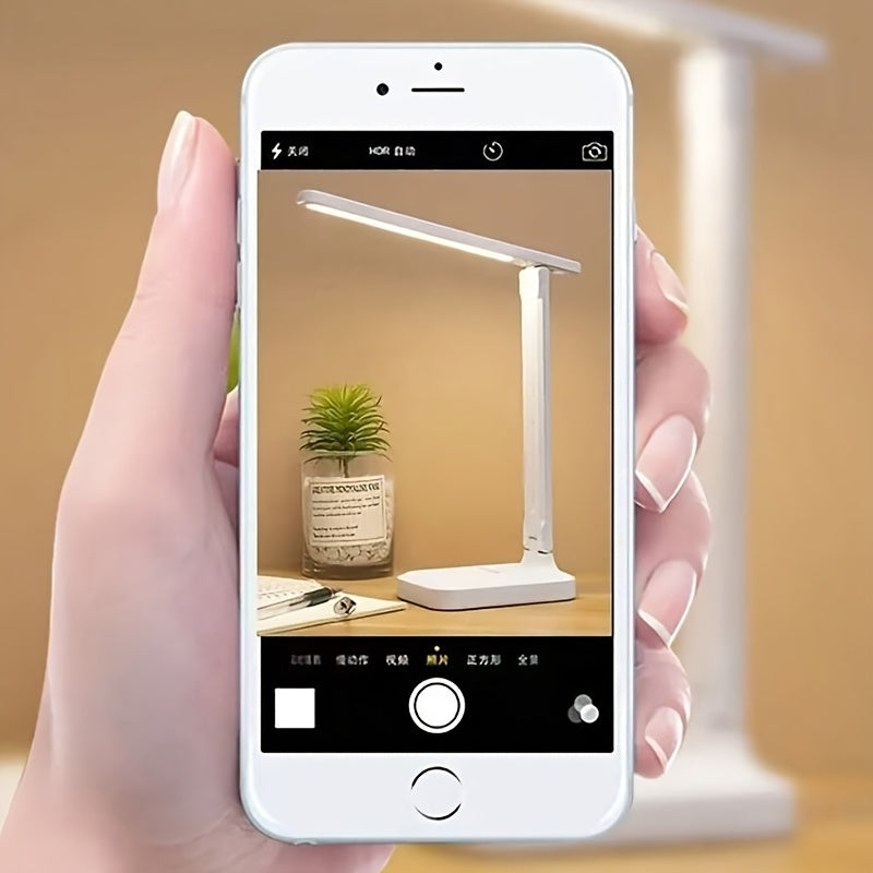 TouchLite Bureaulamp – Dimbaar LED Tafellicht met Oogbescherming en Telefoonstandaard