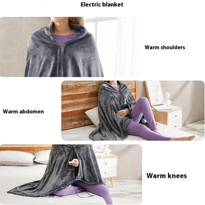 Electric Blanket USB Powered Heated Throw - 3 Heat Settings, Soft Flannel