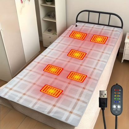 Elektrisch Dekens met Afstandsbediening, USB Verwarmd Matras, 5 Temperatuurinstellingen