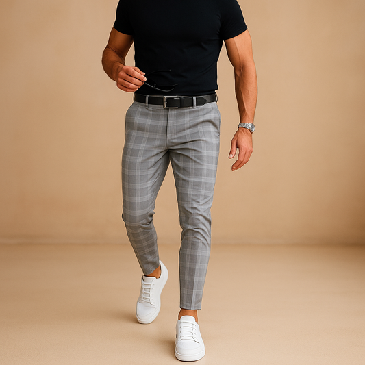Heren Geruite Casual Broeken – Relaxed Fit met Moderne Uitstraling