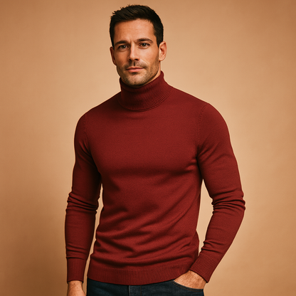 Heren Rollneck Trui – Slim Fit Turtleneck Sweater voor Smart Casual Wear