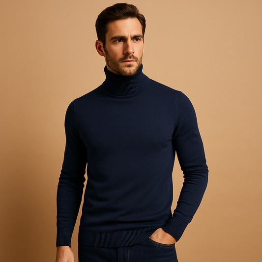 Heren Rollneck Trui – Slim Fit Turtleneck Sweater voor Smart Casual Wear