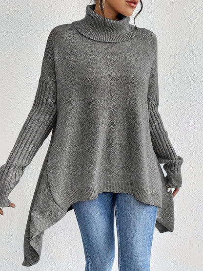 Dames Roll Neck Trui | Oversized Pasvorm met Moderne Hoge Kraag