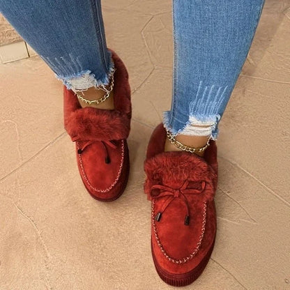 Dames Fleece Dikke Warme Katoenen Schoenen met Ronde Neus