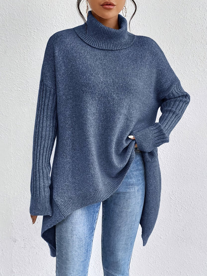Dames Roll Neck Trui | Oversized Pasvorm met Moderne Hoge Kraag